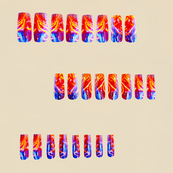 12 Sizes-24 Pcs Press On Nails Y412