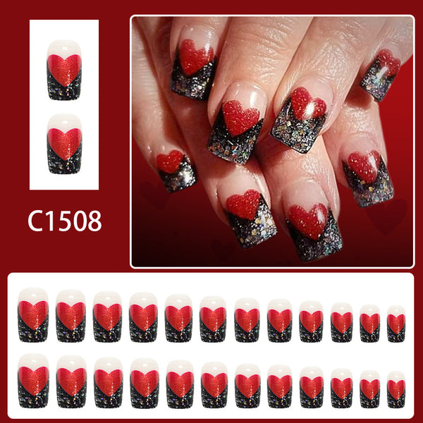 12 Sizes-24 Pcs Press On Nails C1508