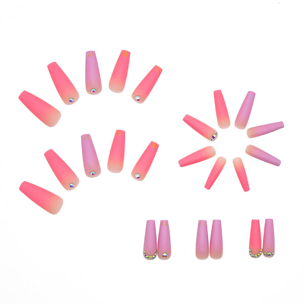 12 Sizes-24 Pcs Press On Nails Z154