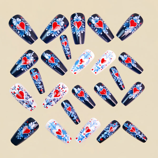 12 Sizes-24 Pcs Press On Nails Y1621