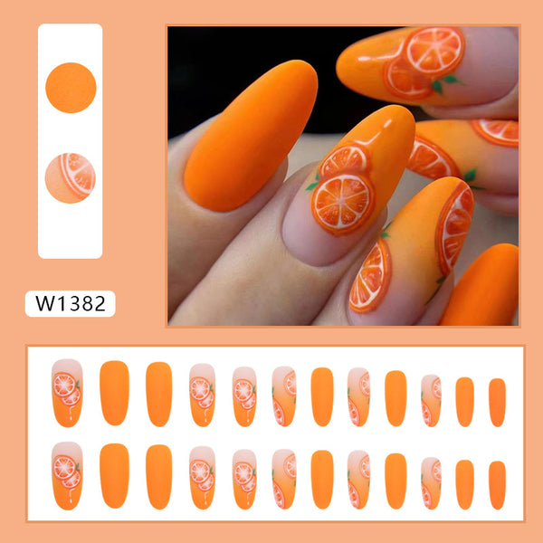 12 Sizes-24 Pcs Press On Nails W1382