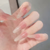 Almond Glossy Long Pink Press on Nails