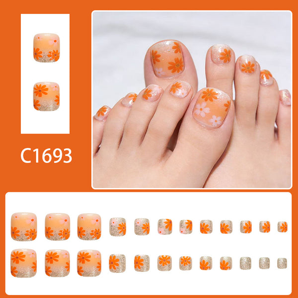 12 Sizes-24 Pcs Press On Nails C1693