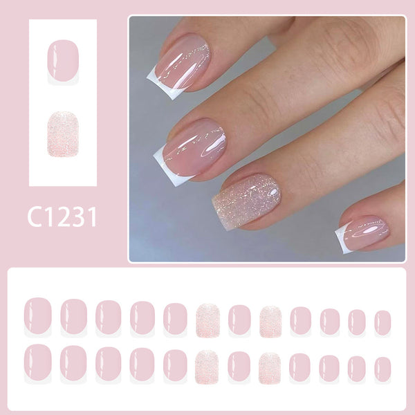 12 Sizes-24 Pcs Press On Nails C1231
