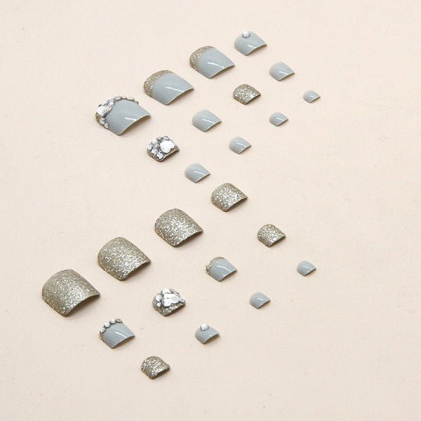 12 Sizes-24 Pcs Press On Nails F050