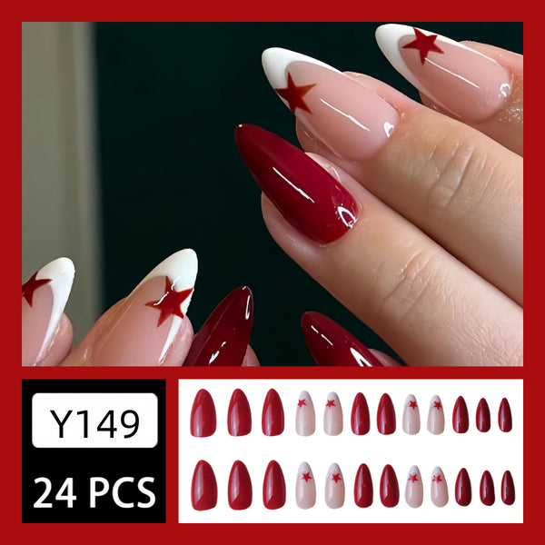 12 Sizes-24 Pcs Press On Nails Y149