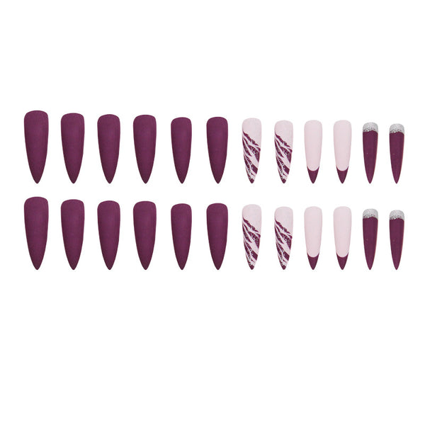 12 Sizes-24 Pcs Press On Nails W1146