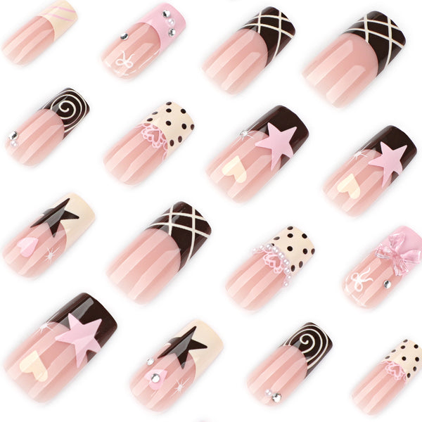 12 Sizes-24 Pcs Press On Nails JP4152