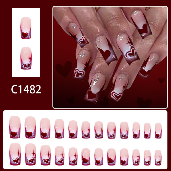 12 Sizes-24 Pcs Press On Nails C1482
