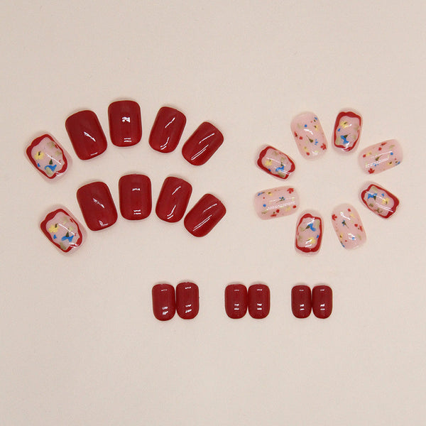 12 Sizes-24 Pcs Press On Nails W1374