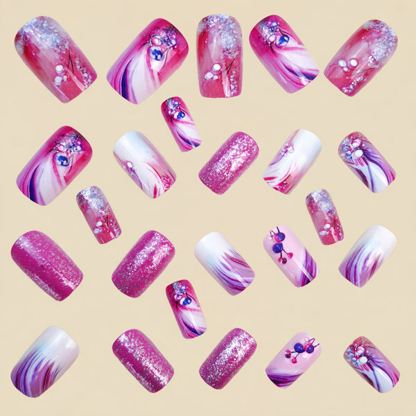12 Sizes-24 Pcs Press On Nails Y1378