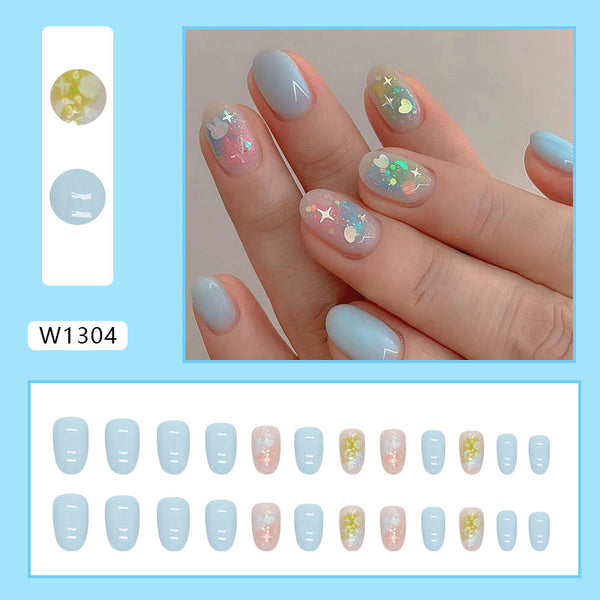 12 Sizes-24 Pcs Press On Nails W1304