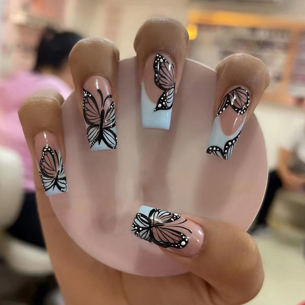 12 Sizes-24 Pcs Press On Nails W491