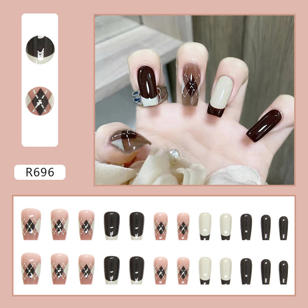 12 Sizes-24 Pcs Press On Nails R696