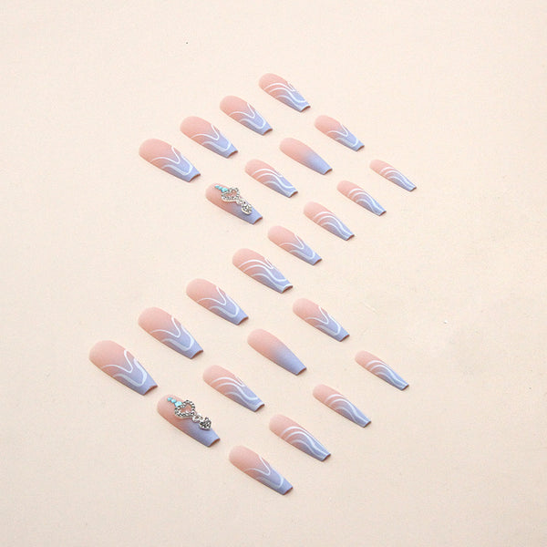12 Sizes-24 Pcs Press On Nails Z609