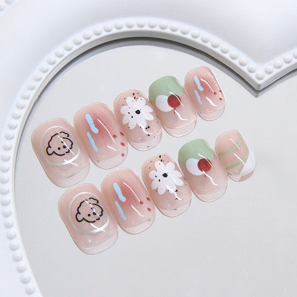 12 Sizes-24 Pcs Press On Nails R933