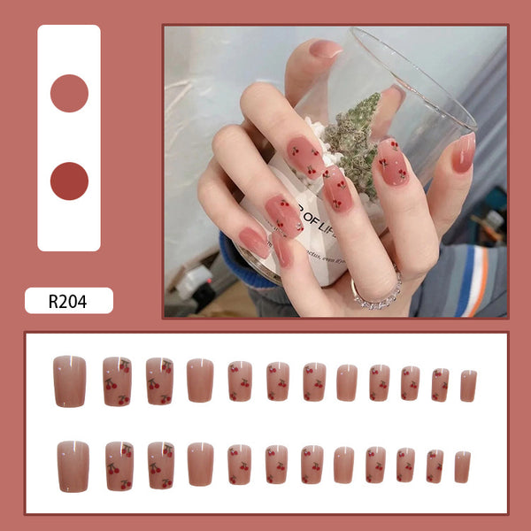 12 Sizes-24 Pcs Press On Nails R201