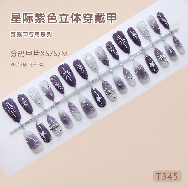 12 Sizes-24 Pcs Press On Nails T332