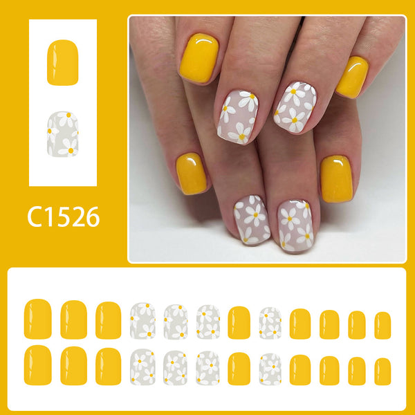12 Sizes-24 Pcs Press On Nails C1526