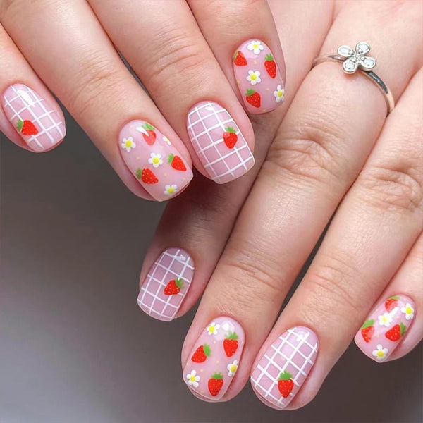12 Sizes-24 Pcs Press On Nails C382