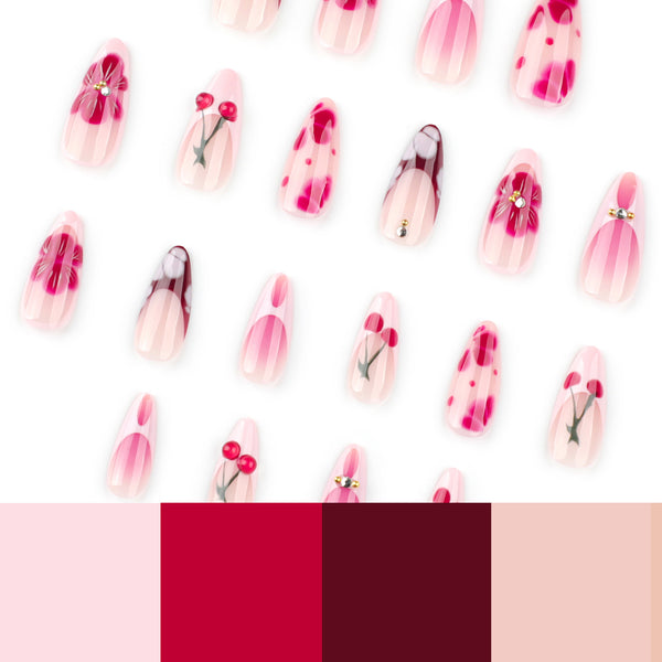 12 Sizes-24 Pcs Press On Nails JP3781