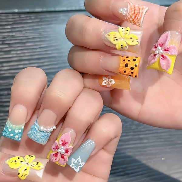 12 Sizes-24 Pcs Press On Nails Y1474