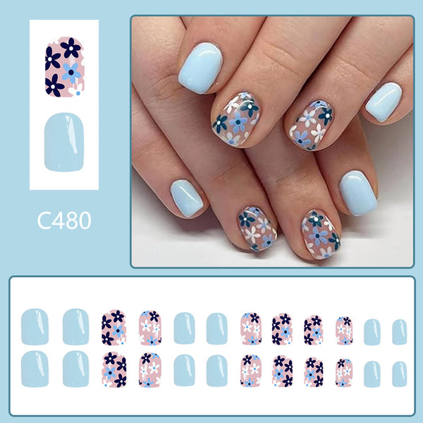 12 Sizes-24 Pcs Press On Nails C820