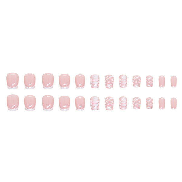 12 Sizes-24 Pcs Press On Nails W1098