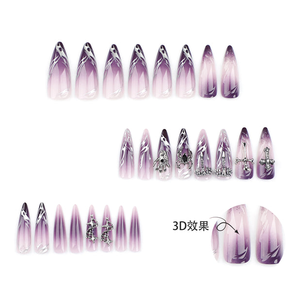 12 Sizes-24 Pcs Press On Nails JP3416