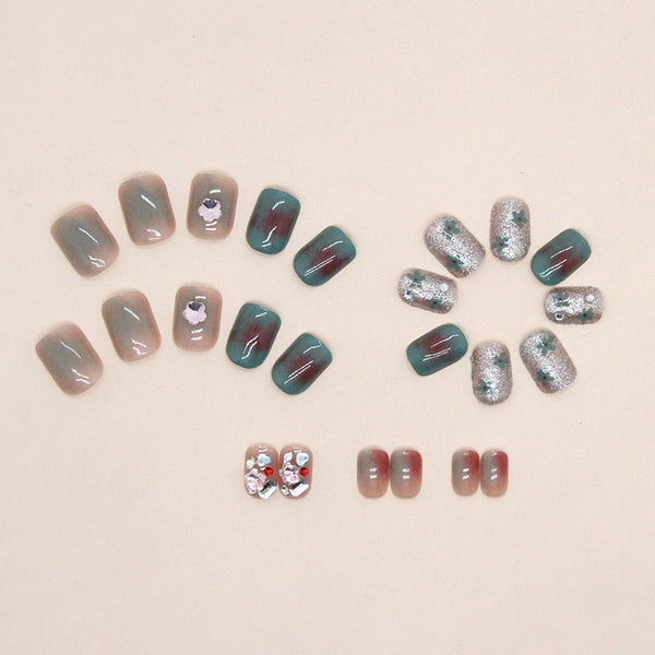 12 Sizes-24 Pcs Press On Nails Z727