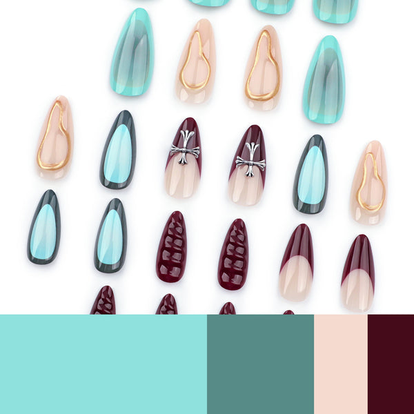 12 Sizes-24 Pcs Press On Nails JP3483