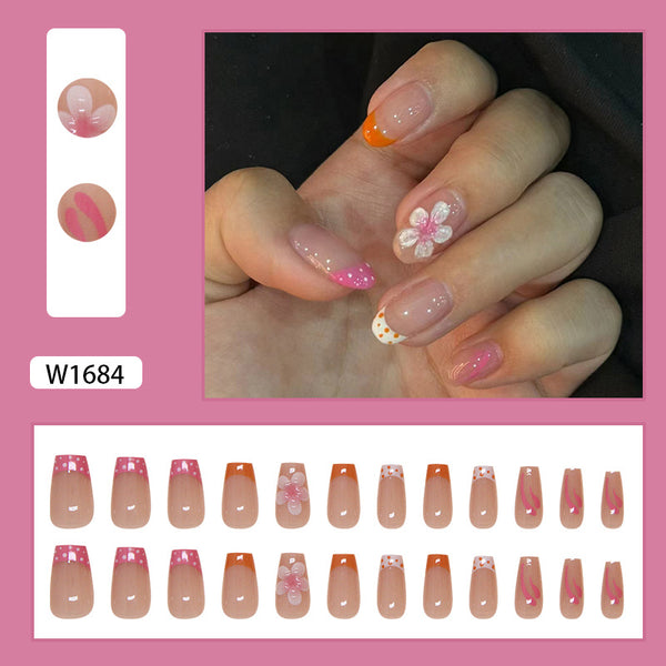 12 Sizes-24 Pcs Press On Nails W1684