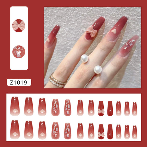12 Sizes-24 Pcs Press On Nails Z1019