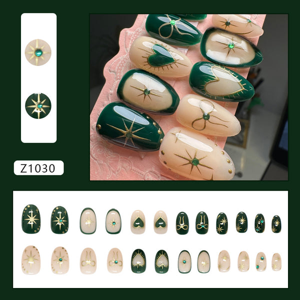 12 Sizes-24 Pcs Press On Nails Z1030