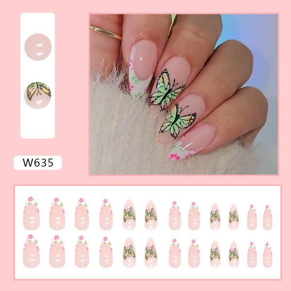 12 Sizes-24 Pcs Press On Nails W635