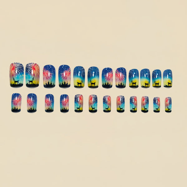 12 Sizes-24 Pcs Press On Nails Y1544