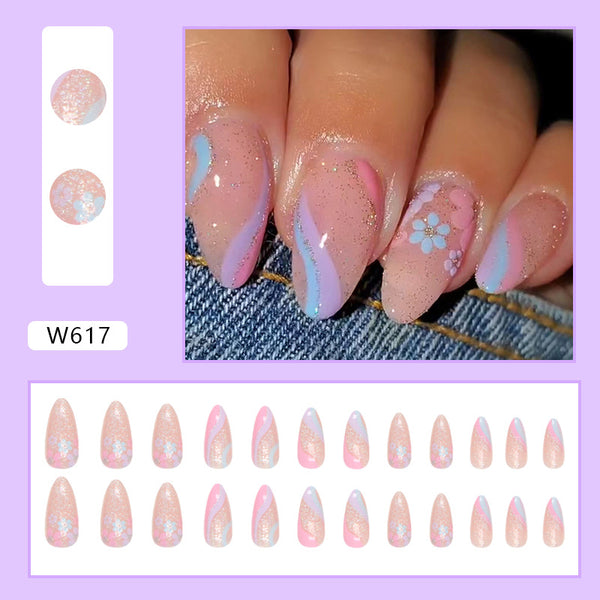 12 Sizes-24 Pcs Press On Nails W617