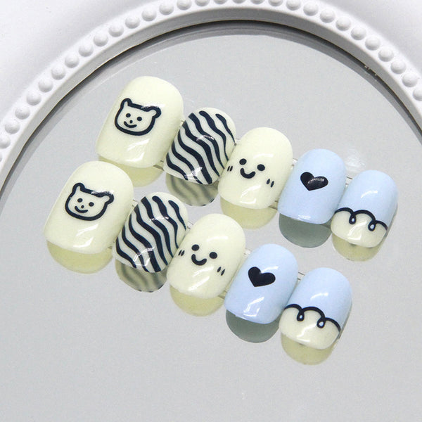 12 Sizes-24 Pcs Press On Nails K010