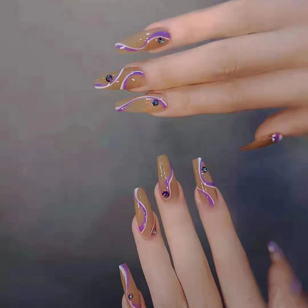 12 Sizes-24 Pcs Press On Nails Z081