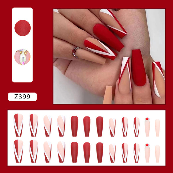 12 Sizes-24 Pcs Press On Nails Z399