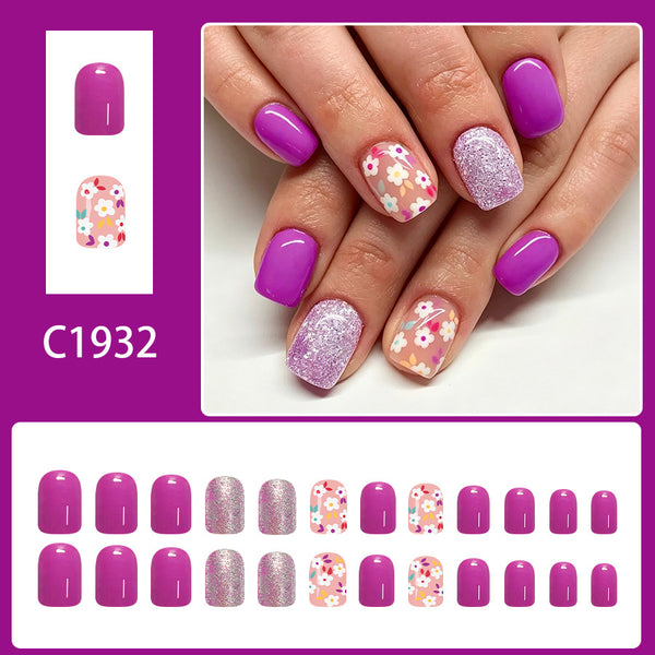 12 Sizes-24 Pcs Press On Nails C1932