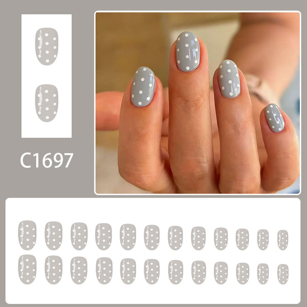 12 Sizes-24 Pcs Press On Nails C1697