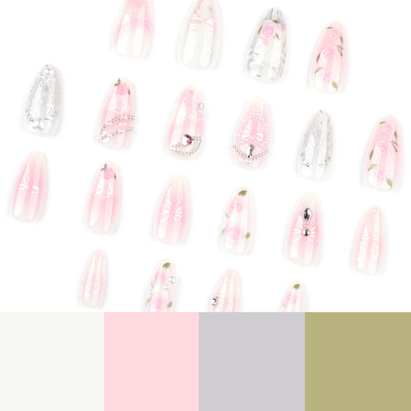 12 Sizes-24 Pcs Press On Nails JP3891