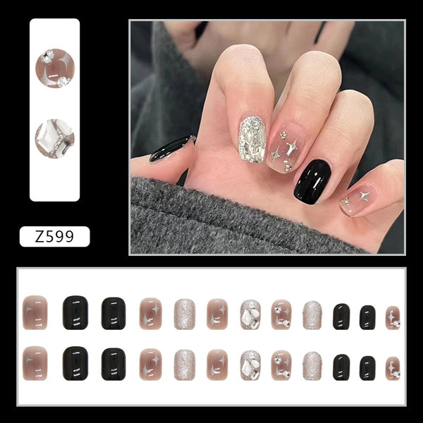 12 Sizes-24 Pcs Press On Nails Z599