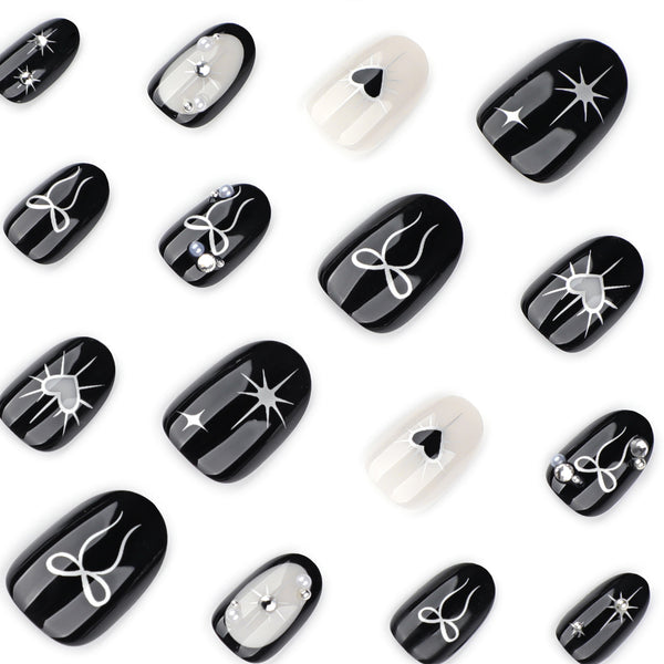 12 Sizes-24 Pcs Press On Nails JP4163