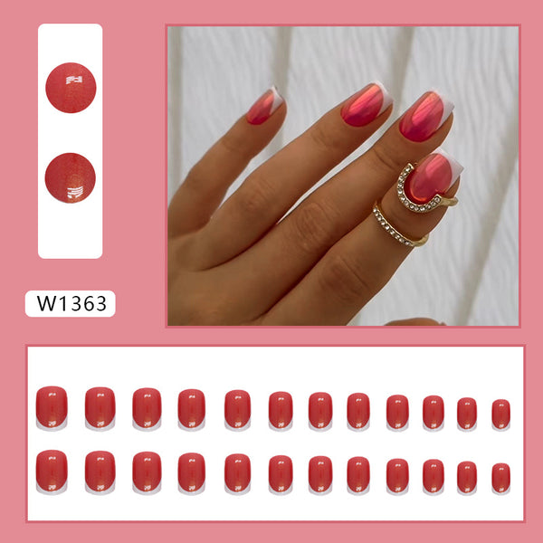 12 Sizes-24 Pcs Press On Nails W1363