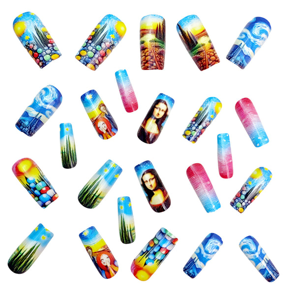 12 Sizes-24 Pcs Press On Nails Y916