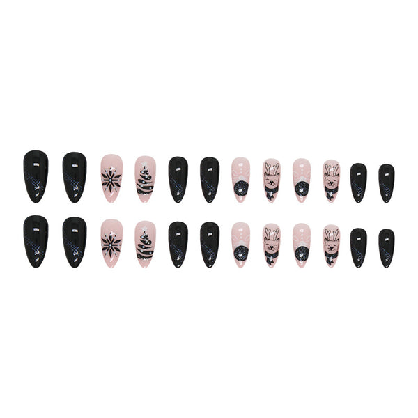 12 Sizes-24 Pcs Press On Nails W1212