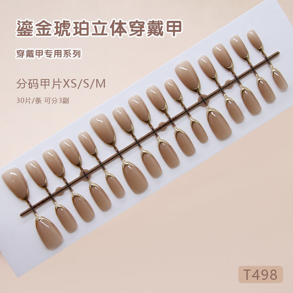 12 Sizes-24 Pcs Press On Nails W2204