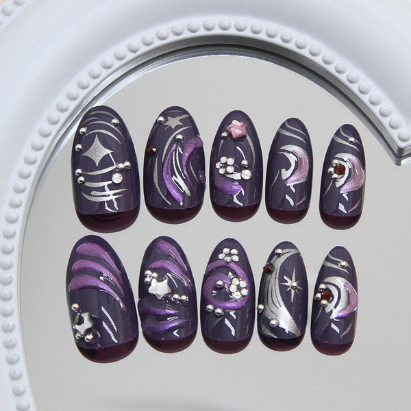 12 Sizes-24 Pcs Press On Nails Z990